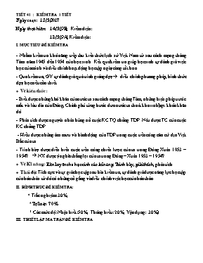 Đề kiểm tra một tiết học kì II môn Lịch sử lớp 9 - Năm học 2016-2017